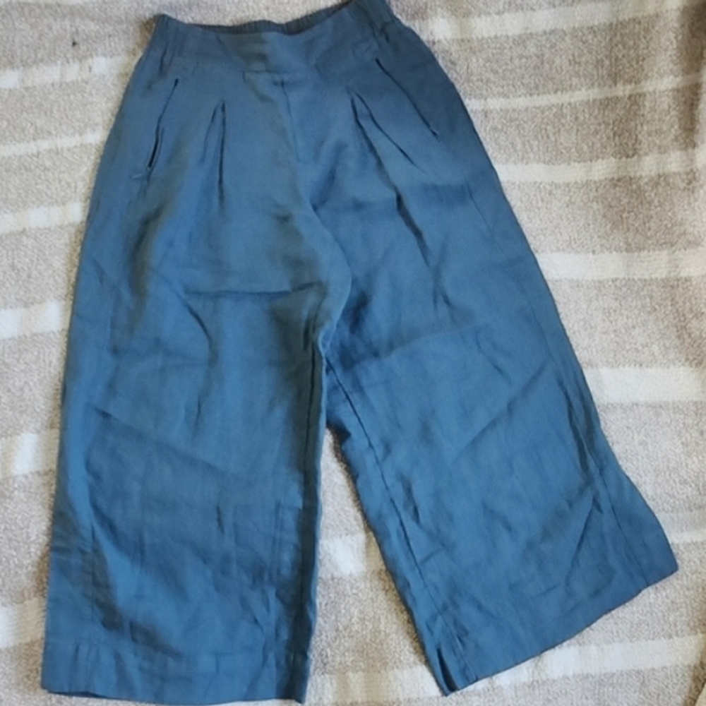 Wide Leg Blue Pants